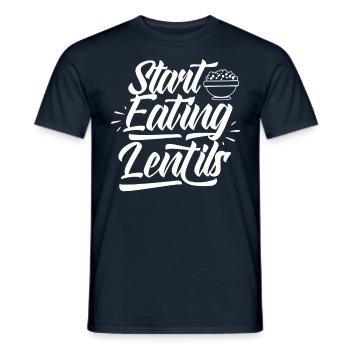 Fang an Linsen zu essen Linse Linsensuppe - Männer T-Shirt - Navy - Vorne - AI Model Male 178 light (178cm)
