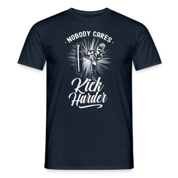 Niemand Interessiert Es Kick Härter Kickboxen Team - Männer T-Shirt - Navy - Vorne - AI Model Male 178 light (178cm)