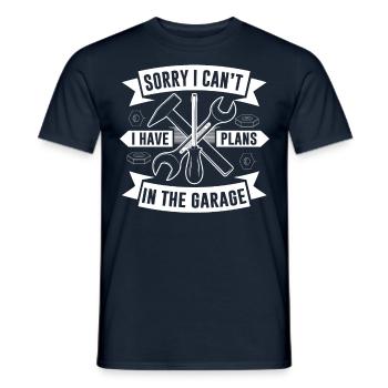 Je ne peux pas J’ai des plans dans le passe-temps garage - T-shirt homme - marine - Devant - AI Model Male 178 light (178cm)