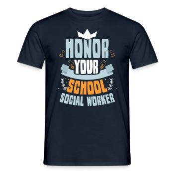 Honorez votre école Travailleur social en travail social scolaire - T-shirt homme - marine - Devant - AI Model Male 178 light (178cm)