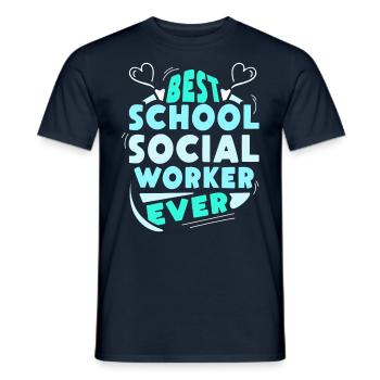 Meilleur travailleur social scolaire de tous les temps - T-shirt homme - marine - Devant - AI Model Male 178 light (178cm)