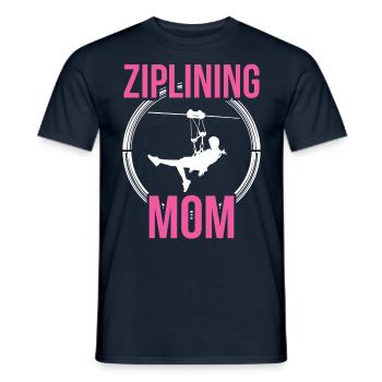Ziplining Mama Sport Zipline Seilrutsche Sprüche - Männer T-Shirt - Navy - Vorne - AI Model Male 178 light (178cm)