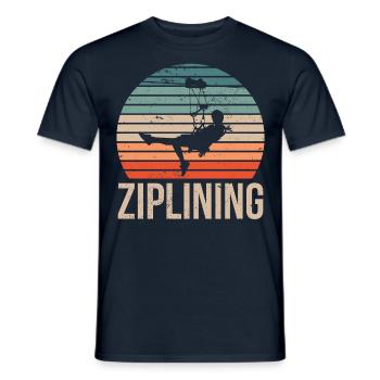 Ziplining Sport Zipline Seilrutsche Sprüche - Männer T-Shirt - Navy - Vorne - AI Model Male 178 light (178cm)