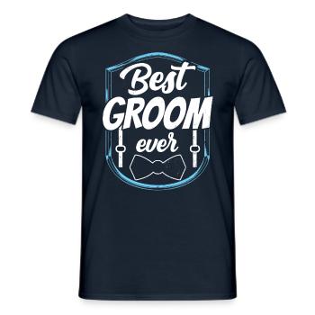 Meilleure fête de mariage du marié - T-shirt homme - marine - Devant - AI Model Male 178 light (178cm)