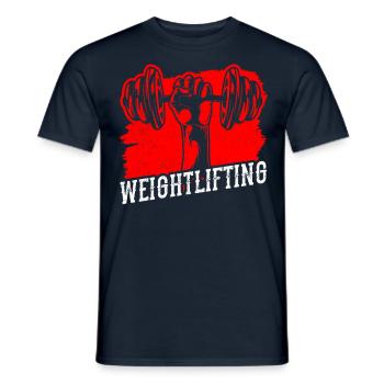 Weightlifting Fitness Workout Weightlifting Gym - Men's T-Shirt - navy - Front - AI Model Male 178 light (178cm)