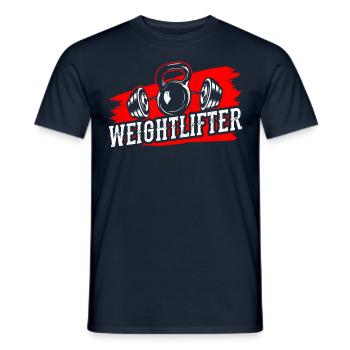 Weightlifting Fitness Gym Weightlifting Workout - Men's T-Shirt - navy - Front - AI Model Male 178 light (178cm)