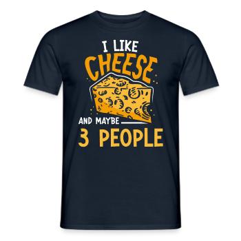 J’aime le fromage et peut-être 3 personnes amateurs sucrés - T-shirt homme - marine - Devant - AI Model Male 178 light (178cm)