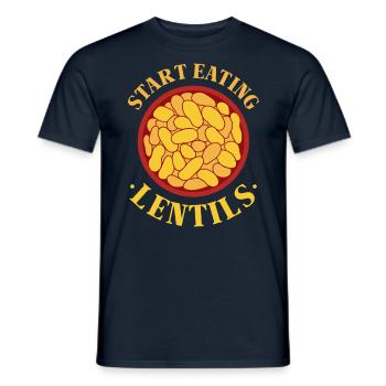 Fang an Linsen zu essen Linse Linsensuppe - Männer T-Shirt - Navy - Vorne - AI Model Male 178 light (178cm)