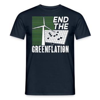 Beendet Die Greenflation Inflation Grün Energie - Männer T-Shirt - Navy - Vorne - AI Model Male 178 light (178cm)