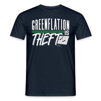 Greenflation is theft green energy inflation - Men's T-Shirt - navy - Front - AI Model Male 178 light (178cm)