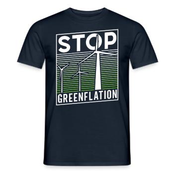 Greenflation Stop Energy Green Inflation - Men's T-Shirt - navy - Front - AI Model Male 178 light (178cm)
