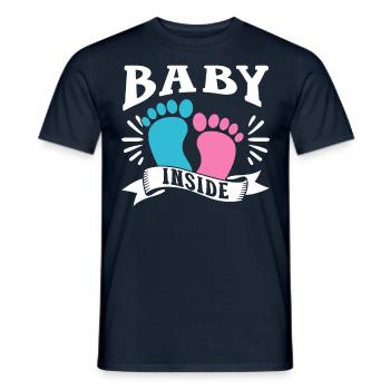 Baby Im Inneren Schwanger Ankündigung Baby Inside - Männer T-Shirt - Navy - Vorne - AI Model Male 178 light (178cm)