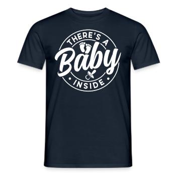 Da Ist Ein Baby Drin Süß Baby Inside Schwanger - Männer T-Shirt - Navy - Vorne - AI Model Male 178 light (178cm)