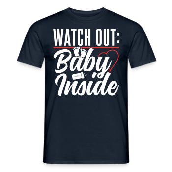 Achtung! Baby Drinnen Baby Inside Schwanger Süß - Männer T-Shirt - Navy - Vorne - AI Model Male 178 light (178cm)