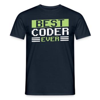 Meilleur programmeur de code de code jamais Coder - T-shirt homme - marine - Devant - AI Model Male 178 light (178cm)