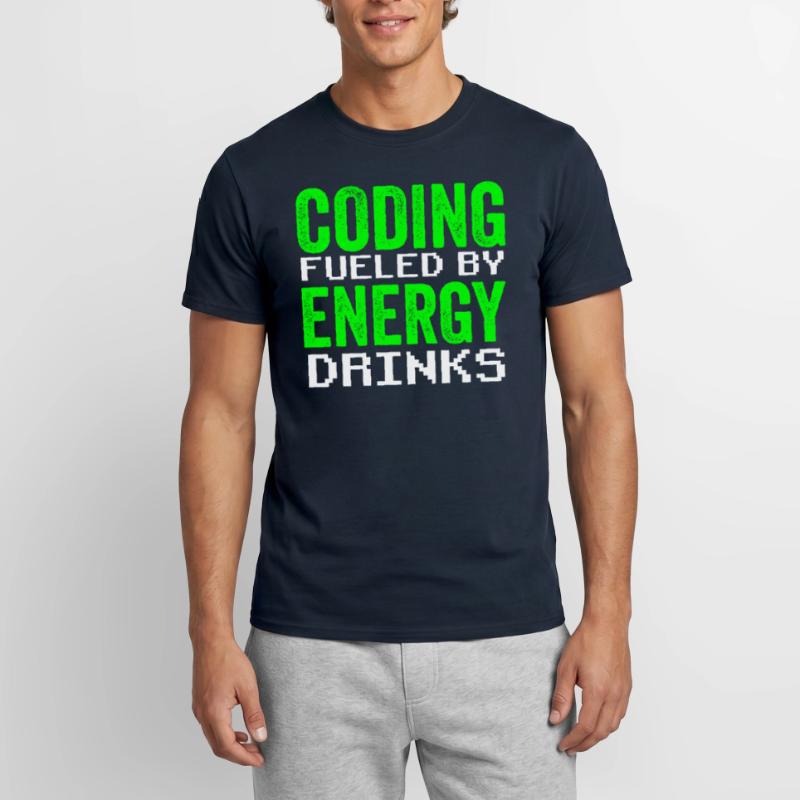Programmieren Mit Energydrinks Coder Code Coding Männer T-Shirt