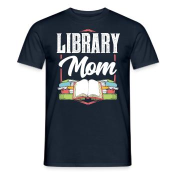 Bibliothèque Maman Bibliothécaire Bibliothécaire Amoureux des livres - T-shirt homme - marine - Devant - AI Model Male 178 light (178cm)