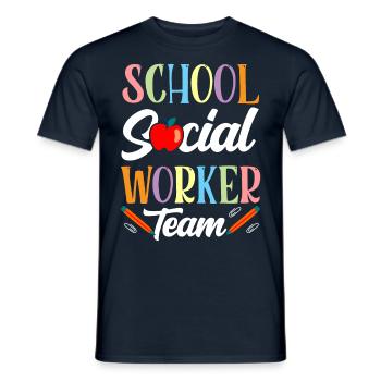 School Social Worker Team School School Social Work - Men's T-Shirt - navy - Front - AI Model Male 178 light (178cm)