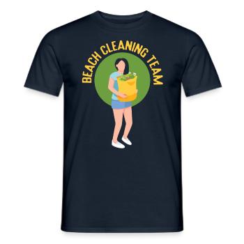 Équipe de nettoyage de plage Nettoyage de plage - T-shirt homme - marine - Devant - AI Model Male 178 light (178cm)