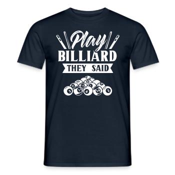 Billard Spielen Sie Sagten Pool Billiard Spieler - Männer T-Shirt - Navy - Vorne - AI Model Male 178 light (178cm)