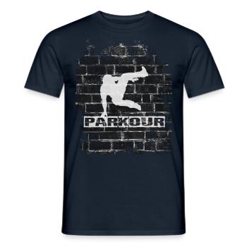 Parkour - Männer T-Shirt - Navy - Vorne - AI Model Male 178 light (178cm)