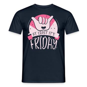 Au moins, c’est finalement sarcastique vendredi - T-shirt homme - marine - Devant - AI Model Male 178 light (178cm)