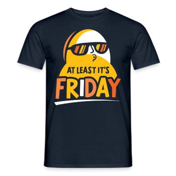 Au moins, c’est finalement sarcastique vendredi - T-shirt homme - marine - Devant - AI Model Male 178 light (178cm)