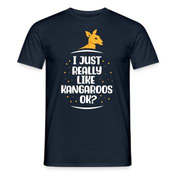 J’aime beaucoup les kangourous animal kangourou - T-shirt homme - marine - Devant - AI Model Male 178 light (178cm)