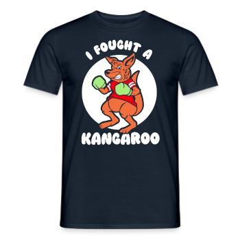 I fought with a kangaroo kangaroo animal - Men's T-Shirt - navy - Front - AI Model Male 178 light (178cm)