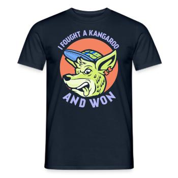 I fought with a kangaroo and won kangaroos - Men's T-Shirt - navy - Front - AI Model Male 178 light (178cm)
