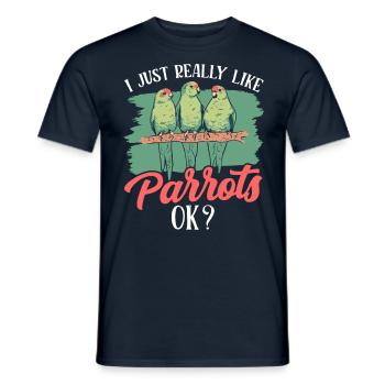 Ich Mag Papageien Einfach Sehr Papagei Süß Tier - Männer T-Shirt - Navy - Vorne - AI Model Male 178 light (178cm)
