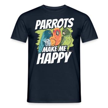 Parrots make me happy Cute parrot animal - Men's T-Shirt - navy - Front - AI Model Male 178 light (178cm)