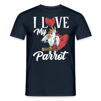 Ich Liebe Meinen Papagei Papageien Haustier Tier - Männer T-Shirt - Navy - Vorne - AI Model Male 178 light (178cm)