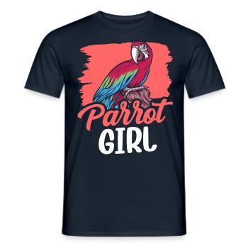 Parrot Girl Cute Animal Parrots Pet - Men's T-Shirt - navy - Front - AI Model Male 178 light (178cm)
