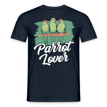 Amoureux des perroquets Mignon Animal Perroquet Pet - T-shirt homme - marine - Devant - AI Model Male 178 light (178cm)