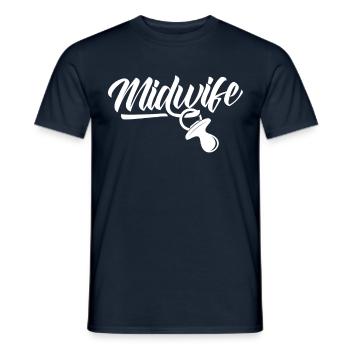 Hebamme Sprüche Geburtshilfe Hebammen Beruf - Männer T-Shirt - Navy - Vorne - AI Model Male 178 light (178cm)