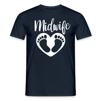 Hebamme Sprüche Beruf Hebammen Geburtshilfe - Männer T-Shirt - Navy - Vorne - AI Model Male 178 light (178cm)