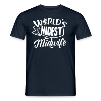 The nicest midwife in the world Midwives profession - Men's T-Shirt - navy - Front - AI Model Male 178 light (178cm)
