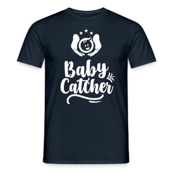 Babyfänger Hebammen Beruf Geburtshilfe Hebamme - Männer T-Shirt - Navy - Vorne - AI Model Male 178 light (178cm)