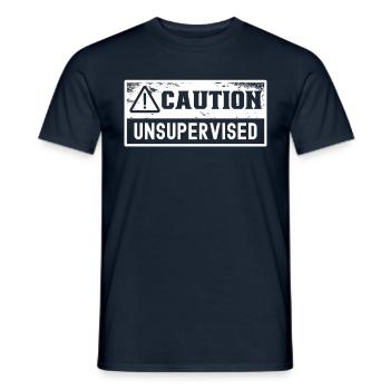 Vorsicht Unbeaufsichtigt Unsupervised Sarkastisch - Männer T-Shirt - Navy - Vorne - AI Model Male 178 light (178cm)