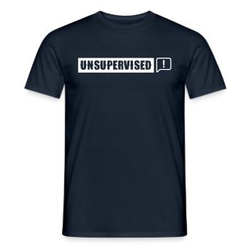 Unüberwacht Unsupervised Humor Unbeaufsichtigt - Männer T-Shirt - Navy - Vorne - AI Model Male 178 light (178cm)