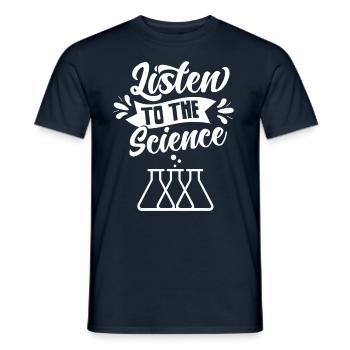 Écoutez Science Scientists Science - T-shirt homme - marine - Devant - AI Model Male 178 light (178cm)
