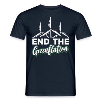 Beendet Die Greenflation Grün Inflation Energie - Männer T-Shirt - Navy - Vorne - AI Model Male 178 light (178cm)