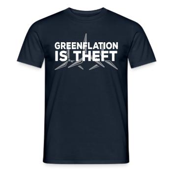 Greenflation is theft energy green inflation - Men's T-Shirt - navy - Front - AI Model Male 178 light (178cm)