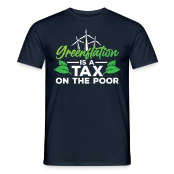 Green inflation is a tax for the poor Green - Men's T-Shirt - navy - Front - AI Model Male 178 light (178cm)