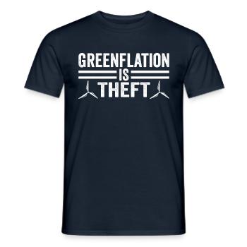 Greenflation is theft energy inflation green - Men's T-Shirt - navy - Front - AI Model Male 178 light (178cm)