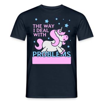 The Way I Deal With Problems - Men's T-Shirt - navy - Front - AI Model Male 178 light (178cm)