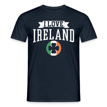 I love Ireland St. Patrick's Day Irish Irish - Men's T-Shirt - navy - Front - AI Model Male 178 light (178cm)