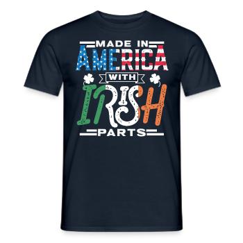 Made in America with Irish parts - Men's T-Shirt - navy - Front - AI Model Male 178 light (178cm)
