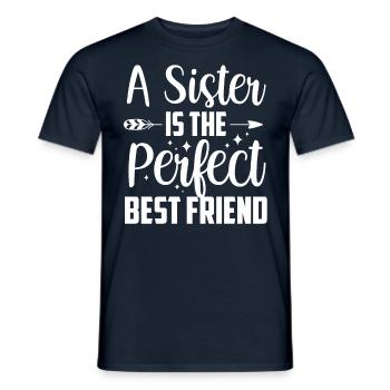 A sister is the perfect best friend team - Men's T-Shirt - navy - Front - AI Model Male 178 light (178cm)
